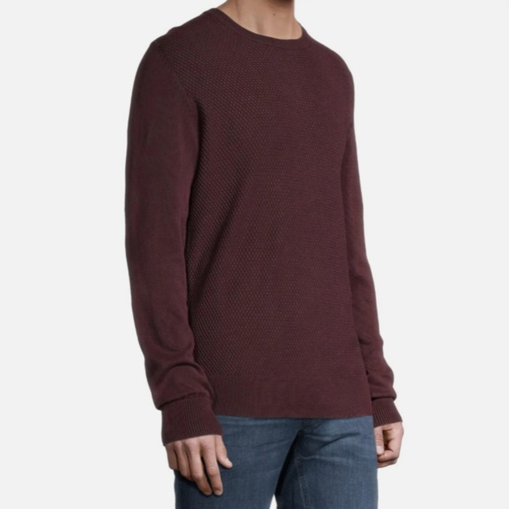 Men’s MEDIUM Soul of London maroon 100% cotton textured sweater